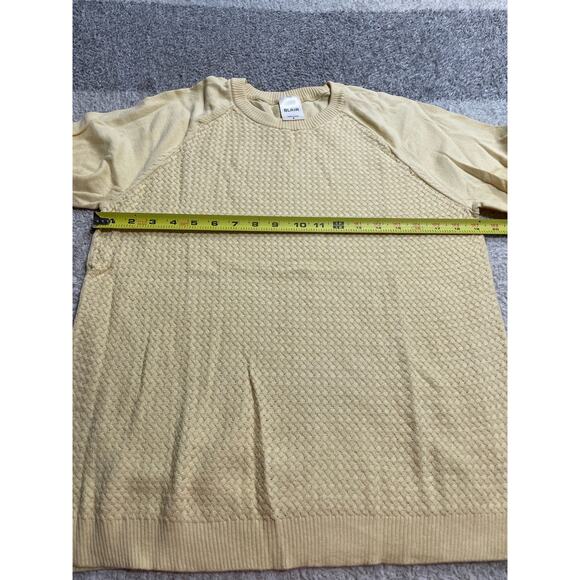 Blair Women's Size Small Crew Neck Long Sleeve Woven Pullover Knit Top Yellow - Picture 2 of 11